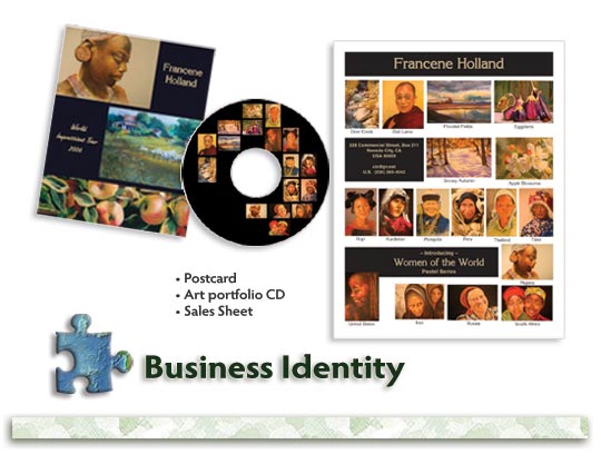 Business identity-consistency of design that complements what you do.